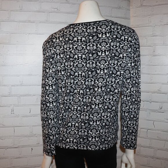 🌲🖤🐿️ Croft & Barrow Tee · Woodland Animal Print · Size L - Picture 5 of 6